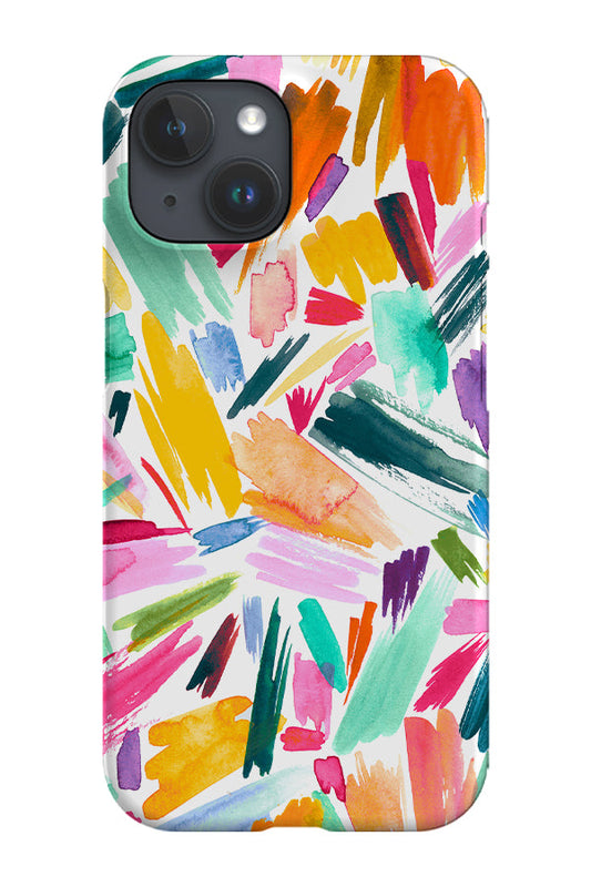 Watercolour Abstract Scratches By Ninola Design Phone Case (Rainbow)
