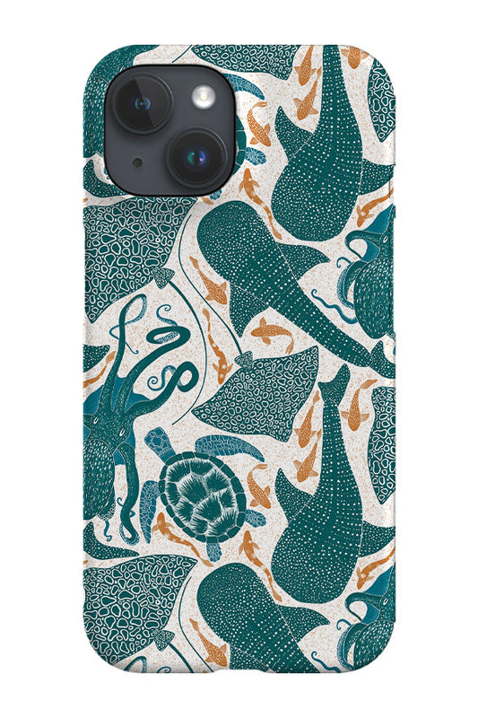 Whale Shark Aqua by Denes Anna Design Phone Case (Blue)