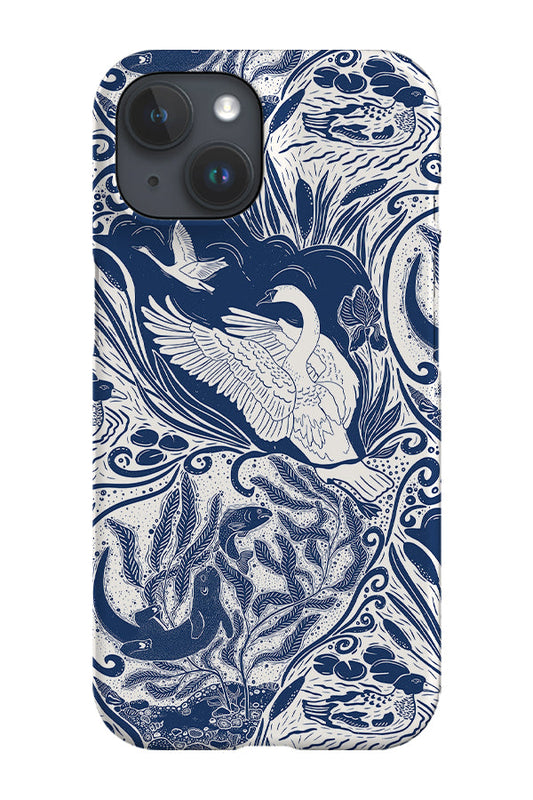Water Life Block Print by Denes Anna Design Phone Case (Blue)