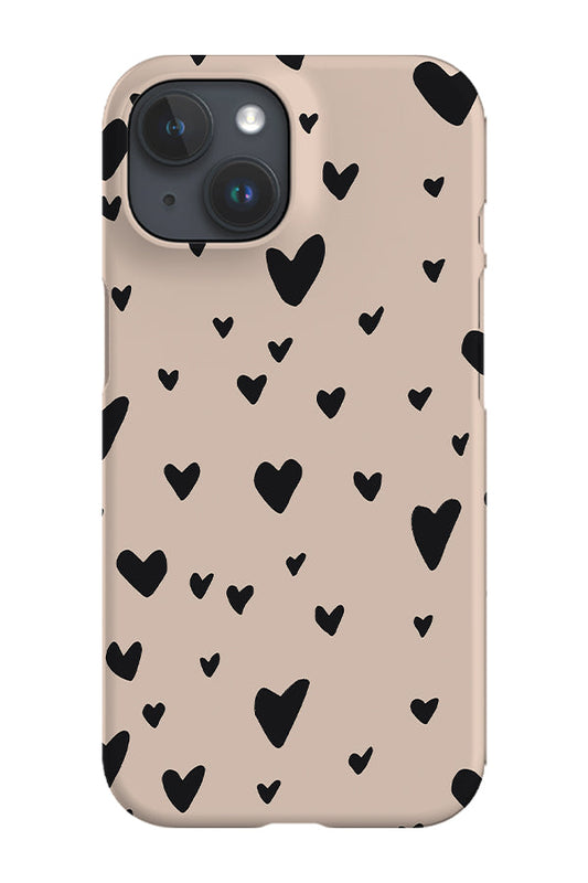 Painted Heart Scatter Phone Case (Peach)