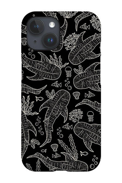 Whale Shark Scatter Coral Reef Phone Case (Black)