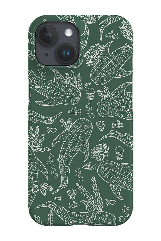 Whale Shark Scatter Coral Reef Phone Case (Khaki)